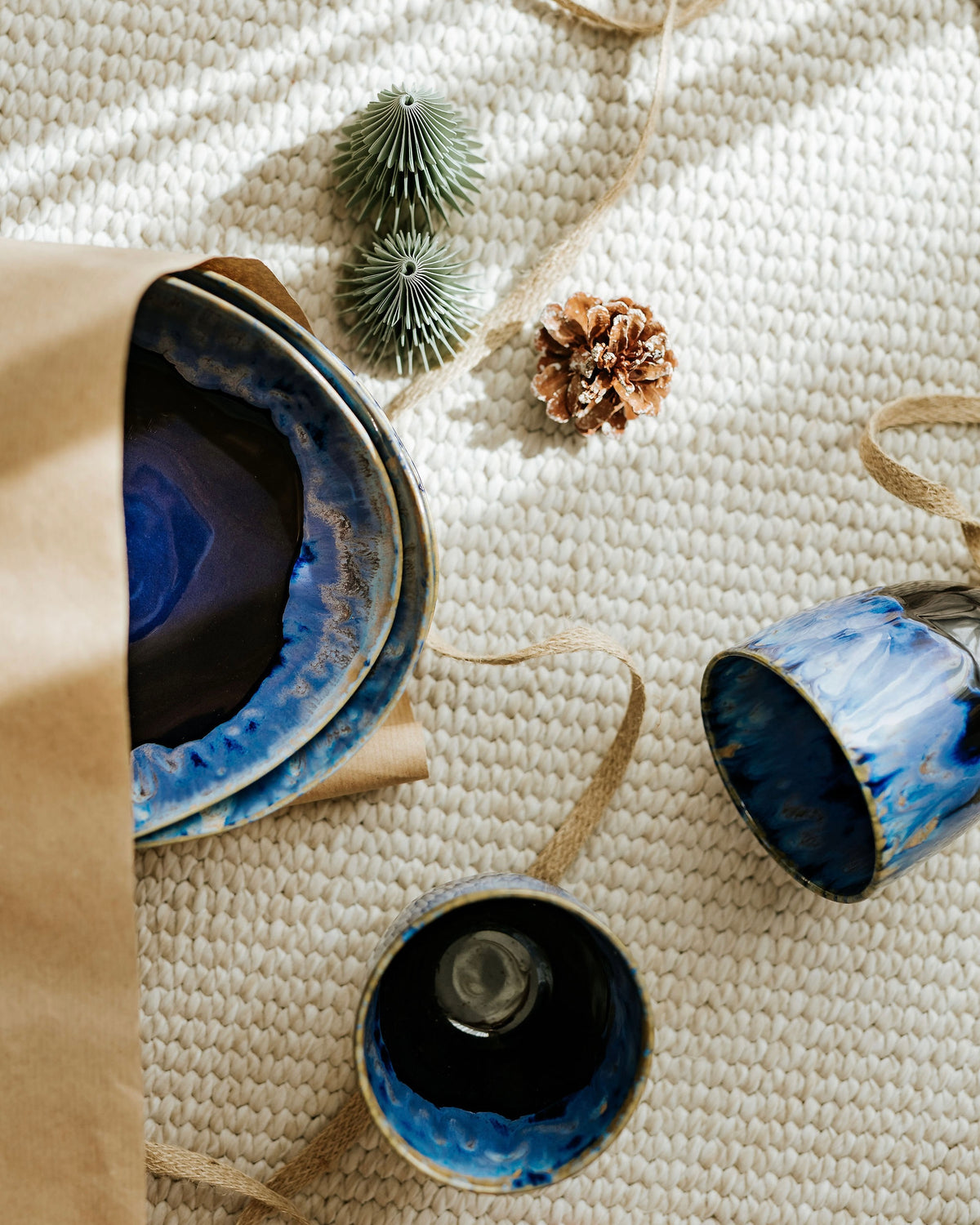 Lino Pasta Plate Deepseablue