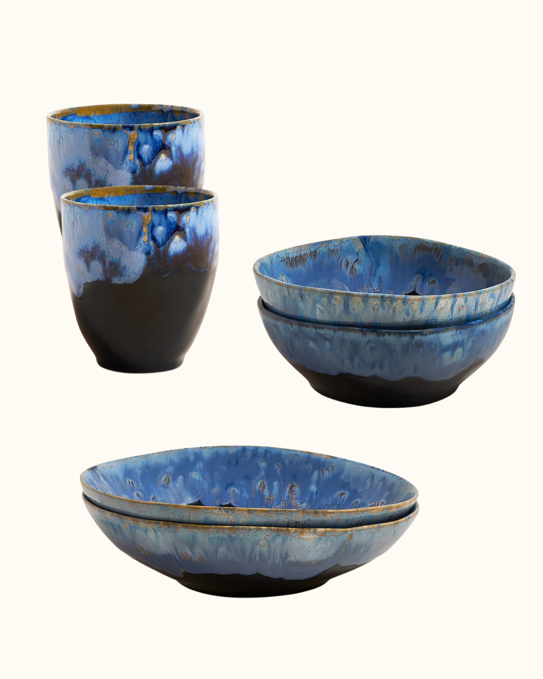 Lino Geschirrset Deepseablue 6-teilig