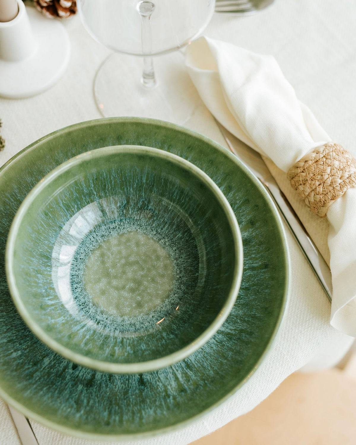 Madeira Dinnerware Set Green 24-piece