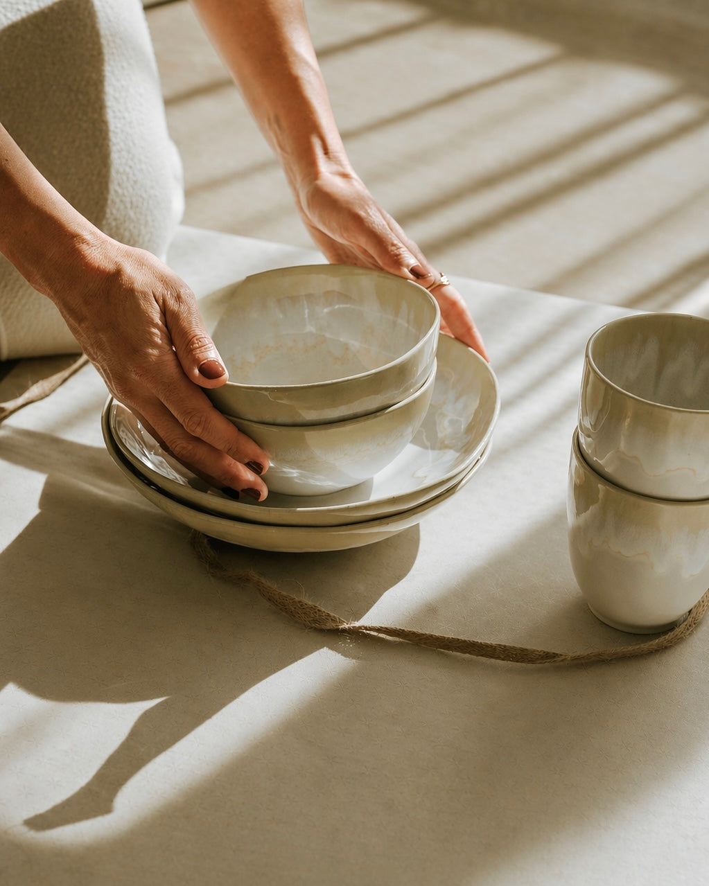 Arrifana Geschirrset Sand 24-Teilig