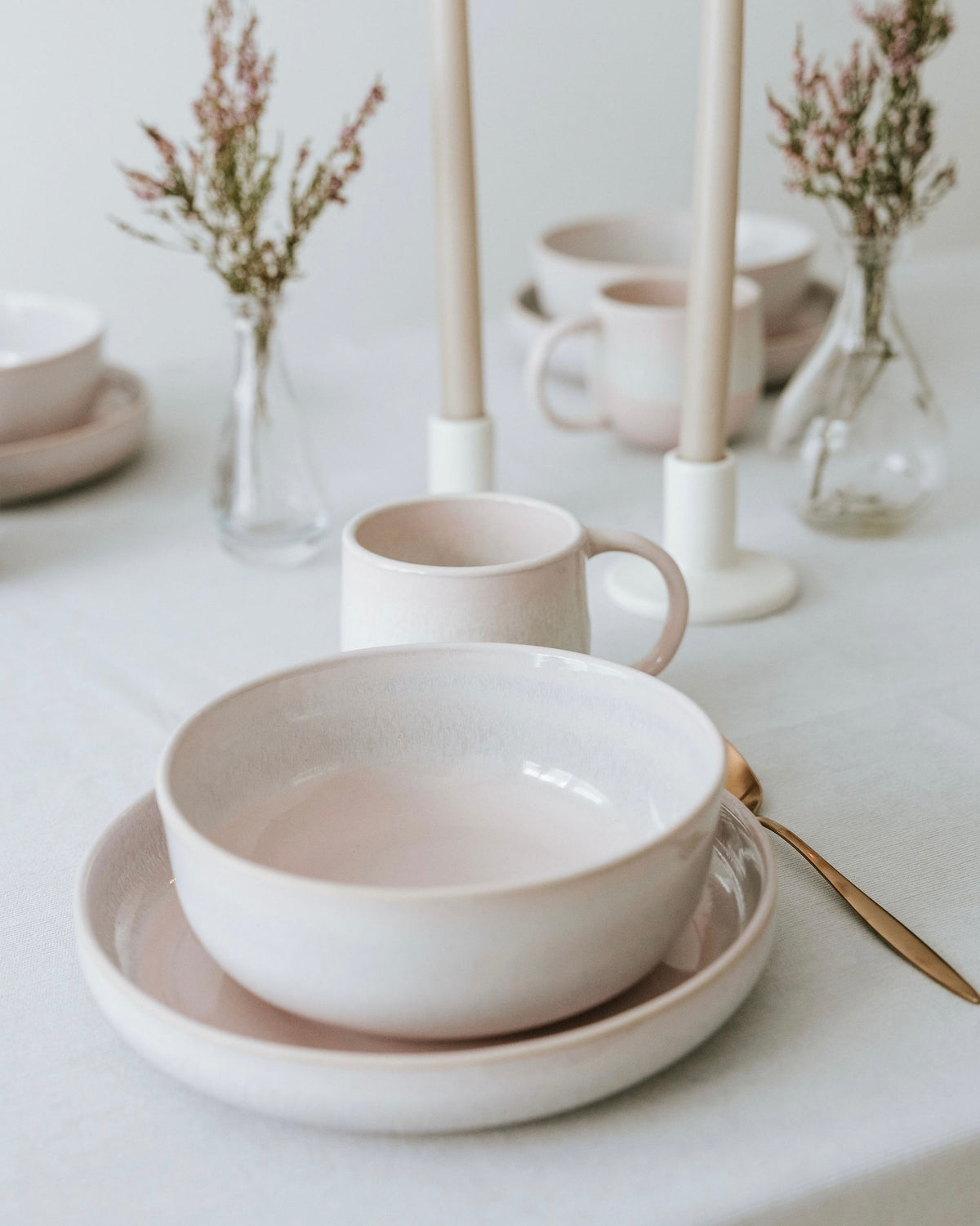 Faro Geschirrset Cotton Pink 18-teilig