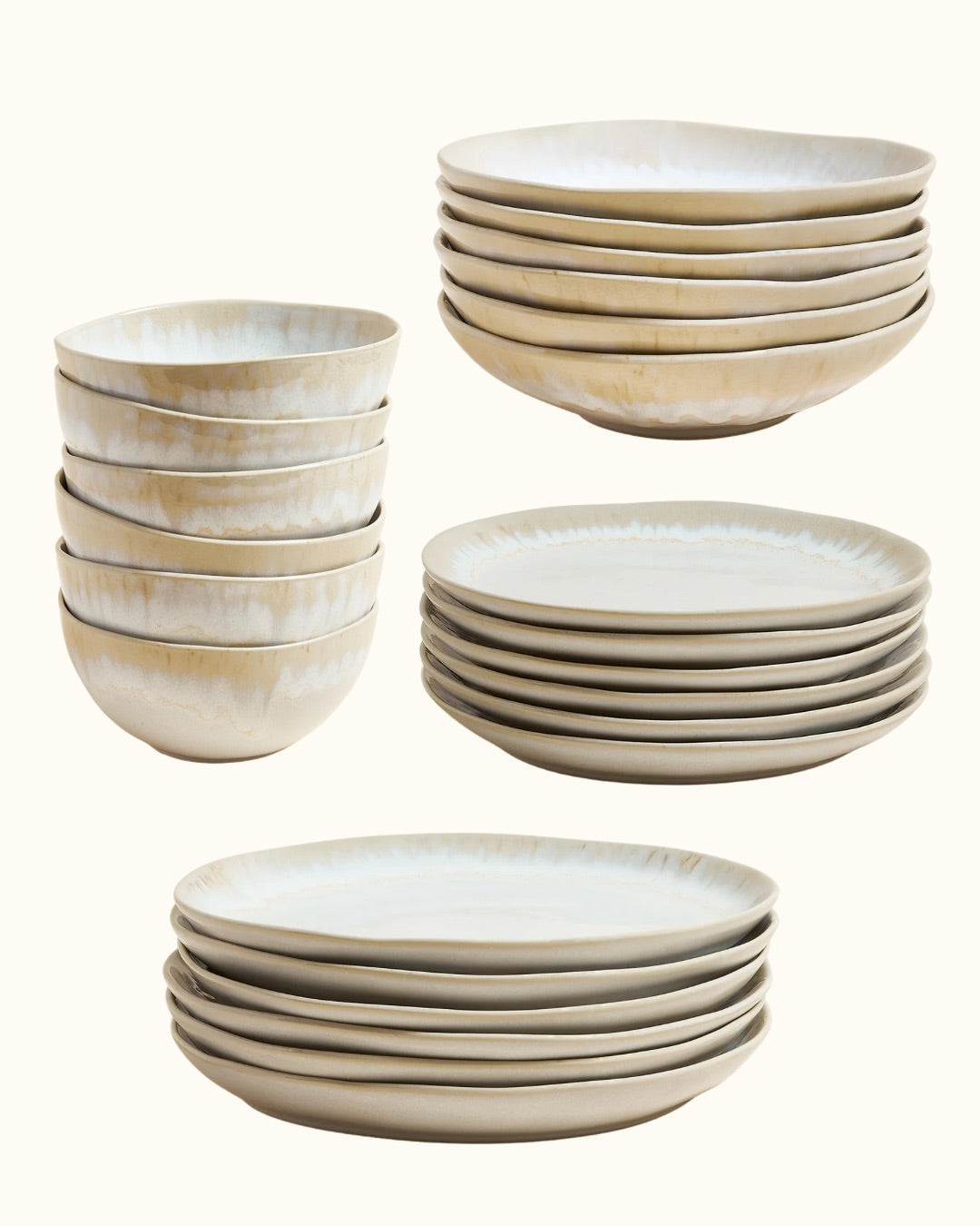 Arrifana Geschirrset Sand 24-Teilig